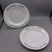 Set of 2 Corelle Pressware  1978 Flat Rimmed Pasta Bowl Plates 40th Anniversary