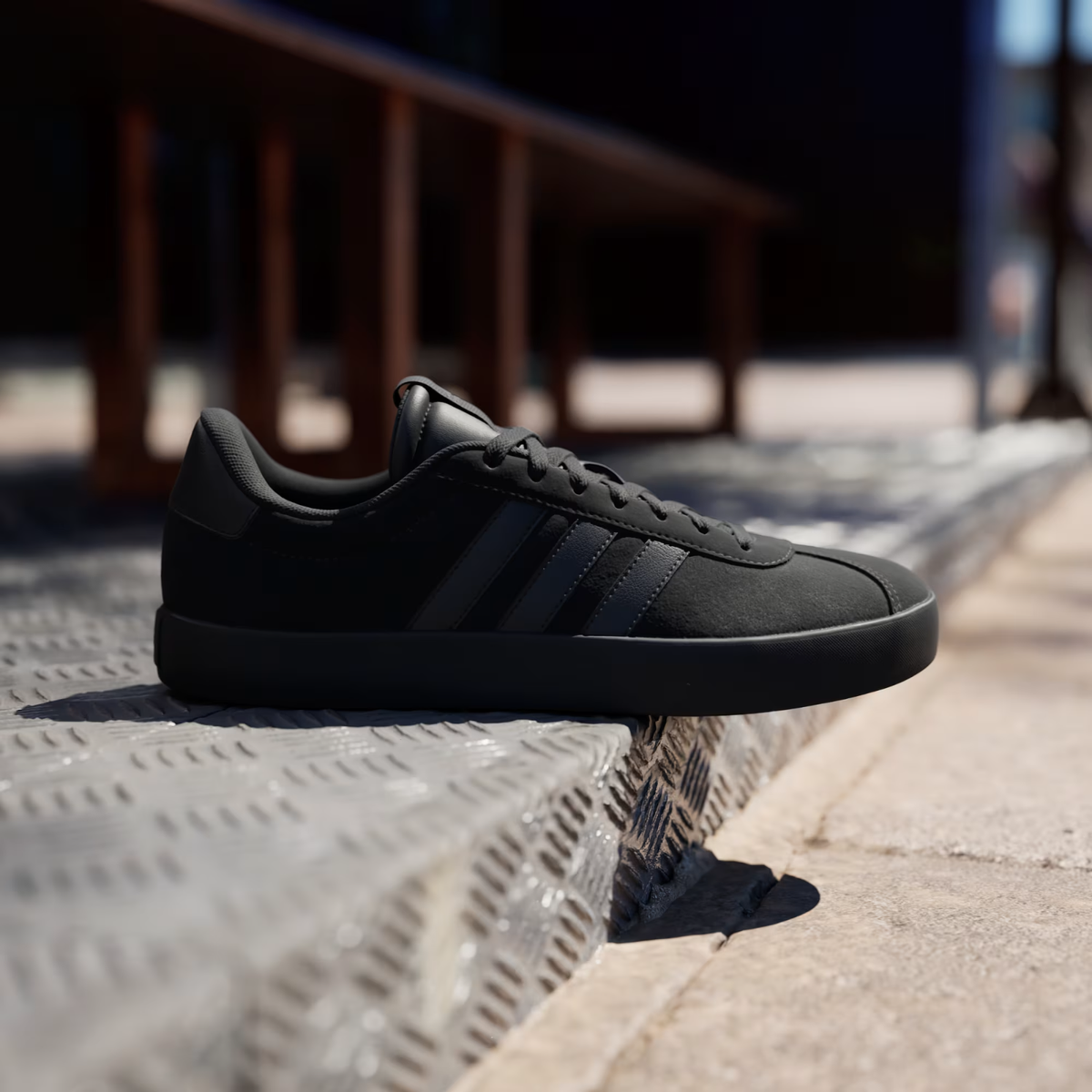 New adidas VL Court 3.0 Clay Core Black Men\'s Shoes Size 9 Adidas VL Court 3.0 | Kids | Black/White/Gum | ShopWSS main image 2