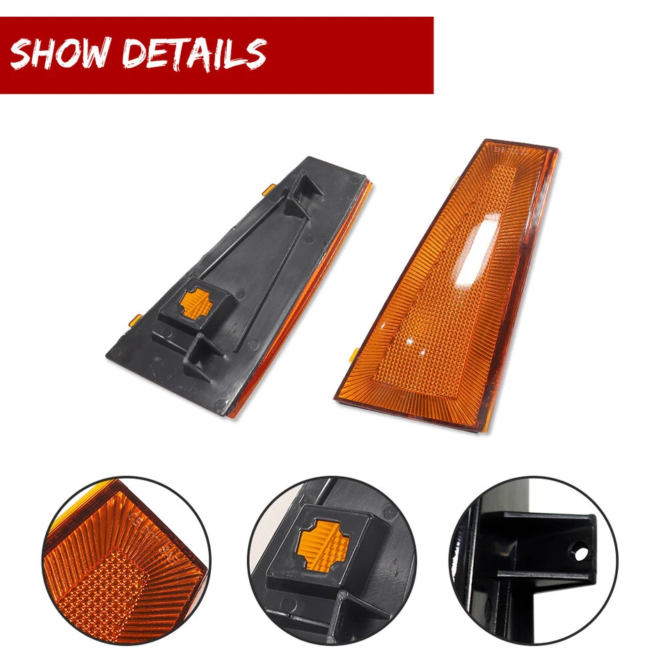 2x Luces de señalización laterales delanteras con lente ámbar para Chevrolet El Camino Malibu 1980 1981 Foto 3 de 4