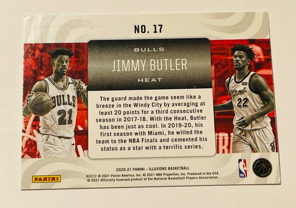 JIMMY BUTLER 2020-21 Panini Illusions CAREER LINEAGE Insert #17 Bulls HEAT - Image 2 of 2