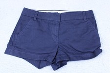 J Crew Shorts Womens 4 Blue Navy Low Rise Chino Beach Preppy Flat Front Casual