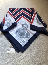 Vintage 1981 Scarf-Lady Diana & Prince Charles Royal Memorabilia-Royal Wedding