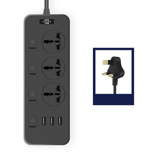 Verlängerungskabel mit USB C 3 3Gang Wege Steckdosen Kabel Stromnetz Strom - Bild 12 von 13