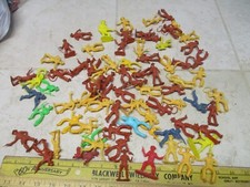 VTG Lot 45mm 54mm Marx MPC Cowboys Robbers Bandits toy Soldiers Brown Beige