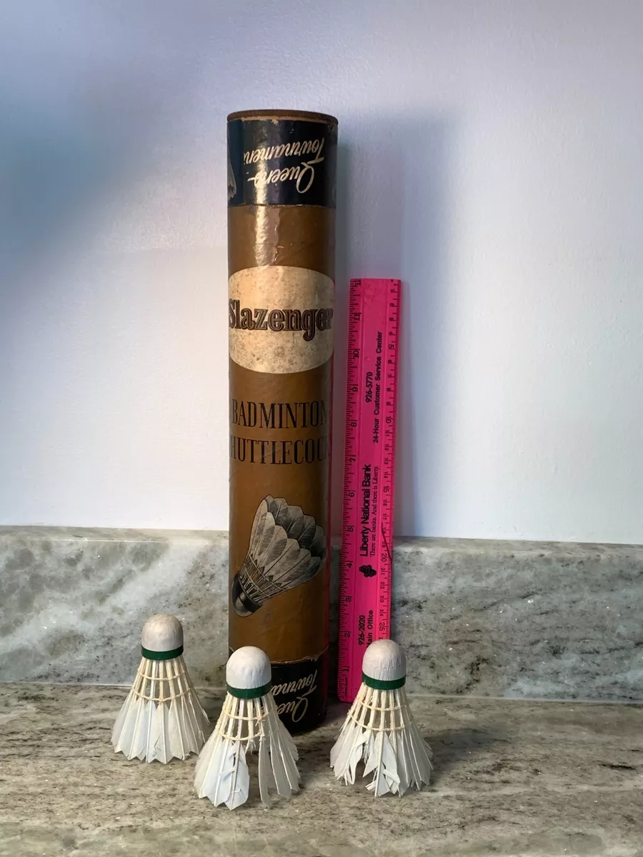 Vtg Slazenger Feather Badminton Shuttlecocks Made In England 15.5