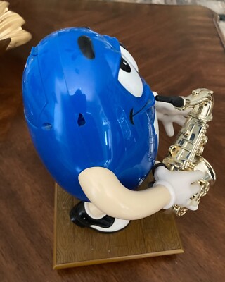 M & M Blue Peanut Playing The Saxophone Candy Dispenser MM