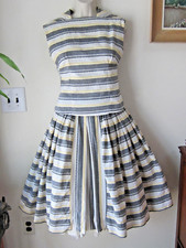 VINTAGE 1950's Gre/GorFull Pleated Skirt Matching Tank/Top Set XS