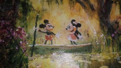 Unique James Coleman Disney Mixed Media ''Our Special Place'' on Canvas Custom 