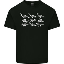 Dinosaur Types T-Rex Stegosaurus Velociraptor Mens Cotton T-Shirt Tee Top
