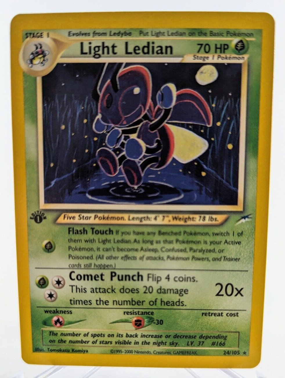 Light Ledian - 24/105 - Pokemon Card Neo Destiny - 1st Edition Rare - NM