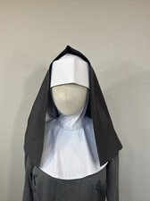 Gray Nun Headdress Lined Gray Wimple Sound Of Music Les Miserables Collar 4 Piec
