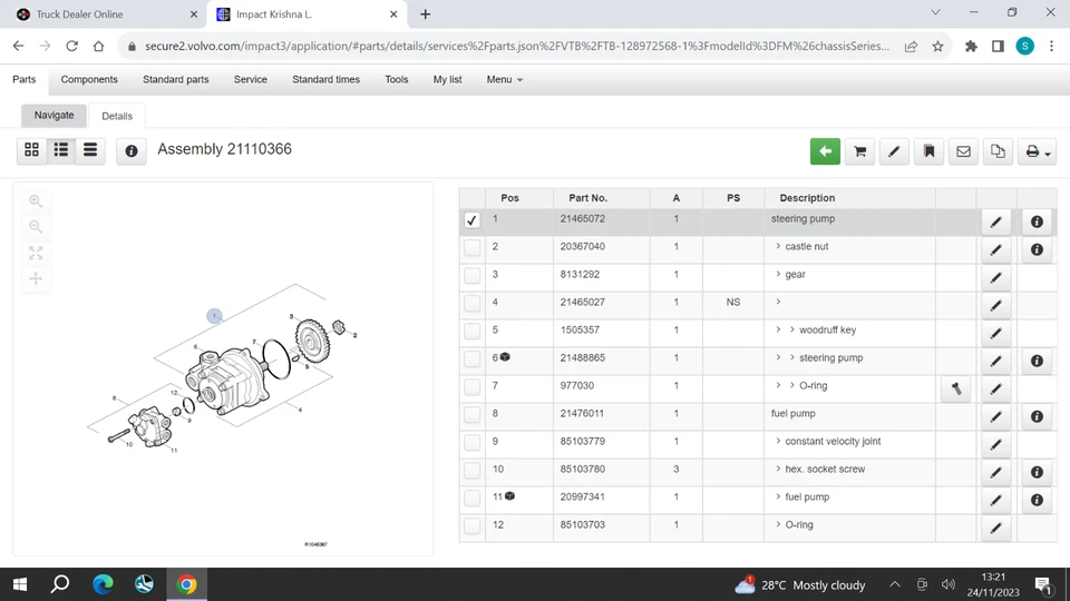 fuel pump volvo 20997341 - image 2 of 2