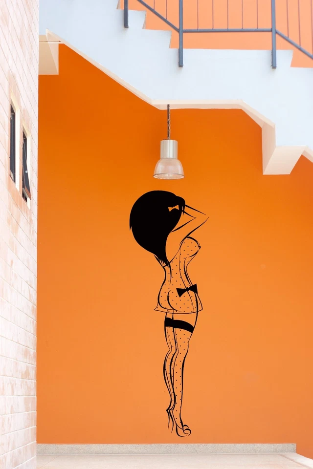 乙烯基墙贴花贴纸女孩性感卧室内衣 (z1299) — 第 2/4 张图片