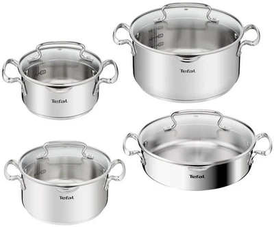 TEFAL COOKWARE SET DUETTO+ 8 PCS, STEWPOTS WITH GLASS LIDS + SHALLOW POT, POTS - Image 1 of 4