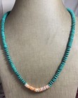 spiny oyster shell/reconstitute turquoise necklace/$0.85 combine s/h f(b166g-w1) — photo 1