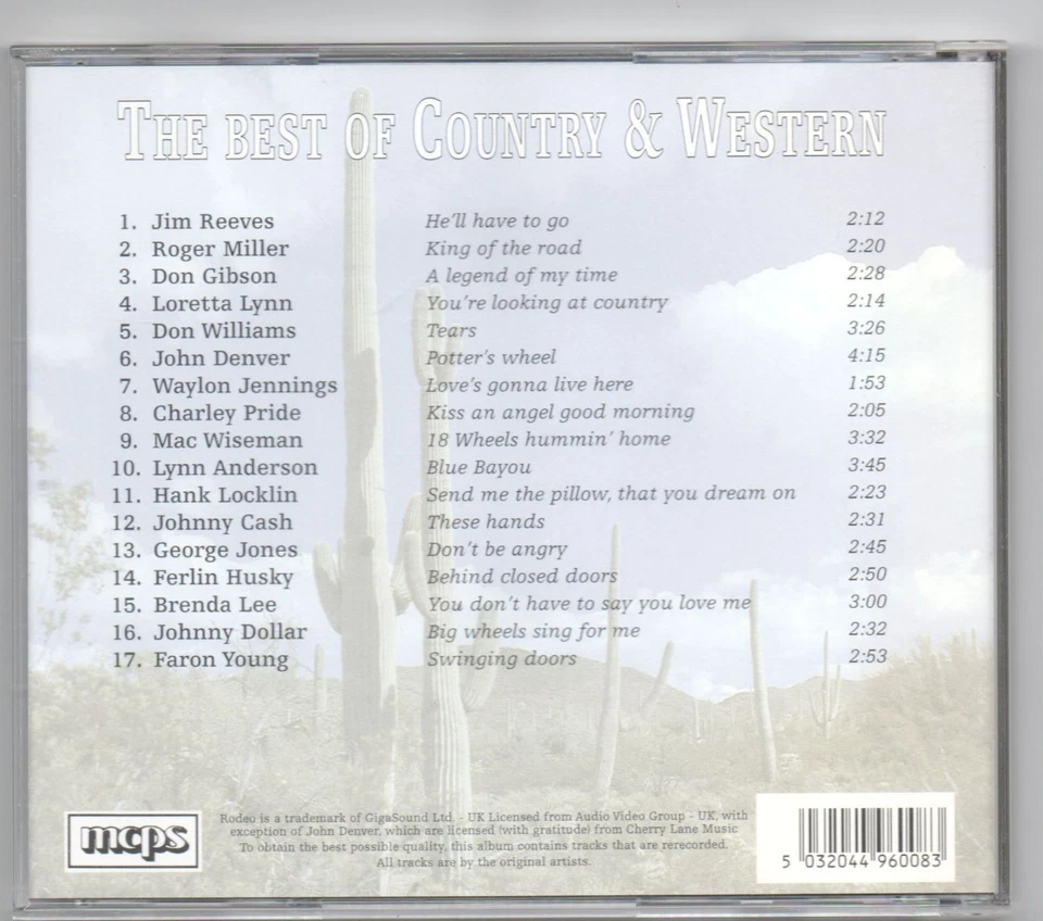 CD  The best of Country & Western - Original Artists,  in sehr gutem Zustand - Bild 2 von 2