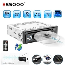 Single 1 DIN Car Stereo CD DVD Player FM AM RDS Radio MP3 USB SD AUX Bluetooth