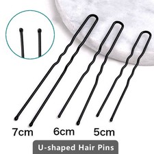 U-shaped Hair Pins Wavy Hairpins Hair Clip Black Bobby Pins for Women Updo Bun