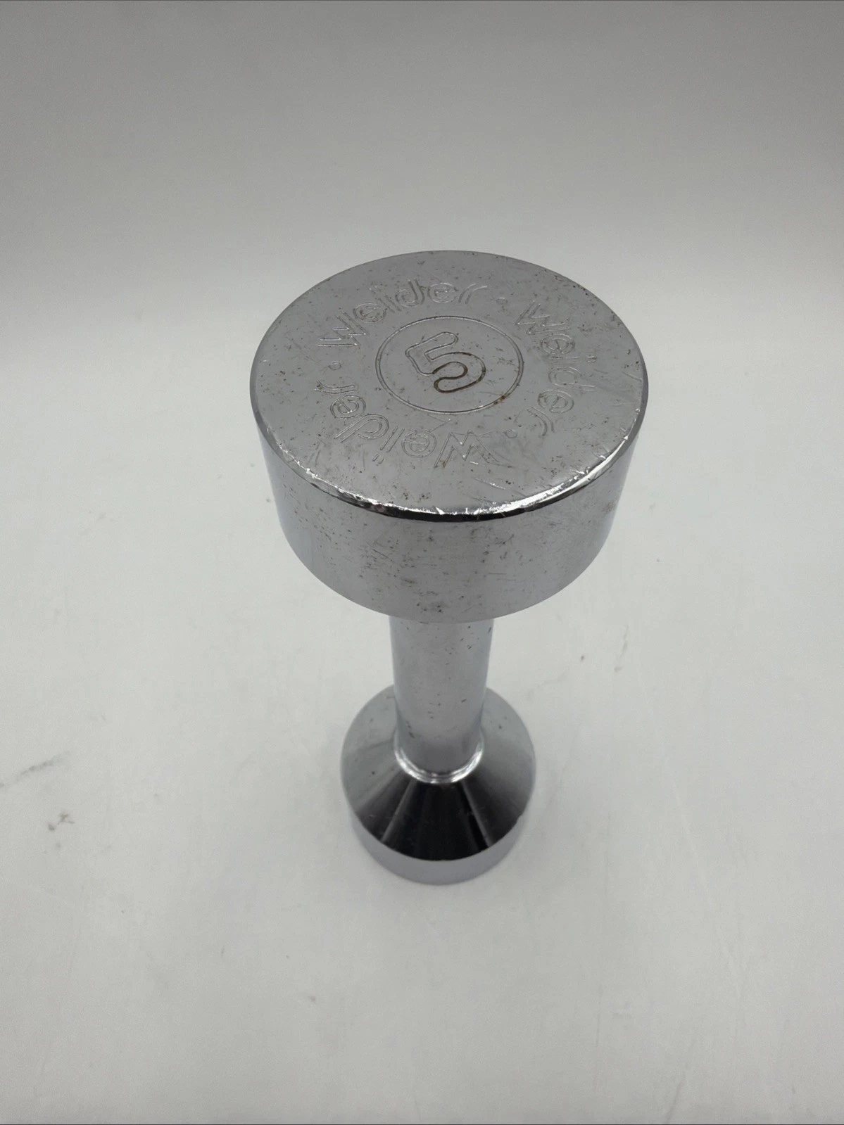 Vintage Joe Weider Chrome Dumbbell Screw On Weights 1 - 5 Pound