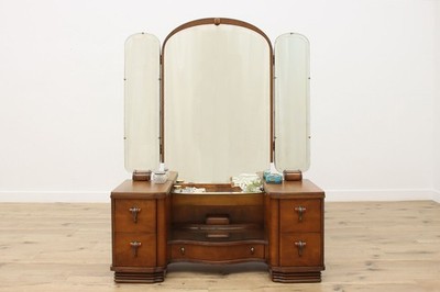 old fashioned dressing table mirror Antique Vanity, Dressing Table, Mirror, Renaissance Revival, Walnut, E– Old  Europe Antique Home Furnishings main image 1