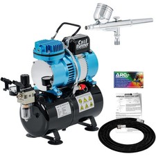 Master Airbrush Air Tank Compressor Kit, G22 Gravity 0.3 mm Tip, Hobby Auto Cake
