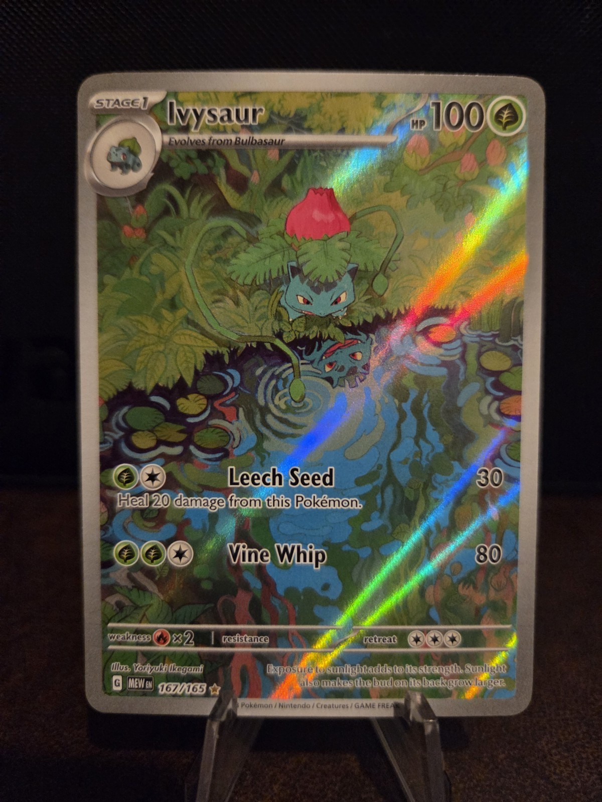 Pokemon TCG IVYSAUR 167/165 SV: 151 Illustration Rare Holo 🌟PACK FRESH🌟