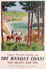Affiche Poster Landes Béarn Pays Basque Aquitaine Pyrénées