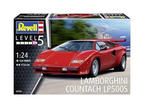 German Revell 1/24 Lamborghini Countach LP500S Plastic Model Assembly Kit 07730 - Immagine 2 di 4