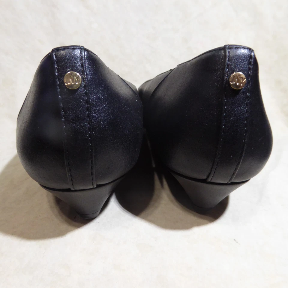 🩰 Jones New York Low Wedge Pointy Ballet Pumps sz 9 W Black Matte Leatherette - Image 3 of 4