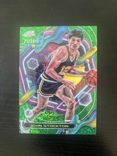 John Stockton 2023-24 Topps Chrome Cosmic Green Space Dust Refractor 71/75 Jazz
