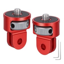 2pcs Aluminum Camera Tripod Mount Adapter 360  1/4"-20 Screw Red Titanium
