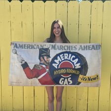 1940s American Gas Banner 4 Gas Enthusiast/ Fossil Fuel Fans/Man Cave garage art
