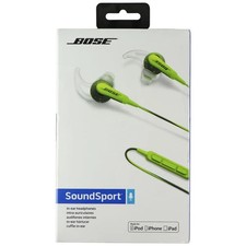 Bose SoundSport Wired Headphones Apple Controls Mic Green 741776-0030 Brand New