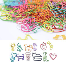 210 pcs Cute Paper Clips Assorted Colors - Funny Paperclips Bookmarks Planner