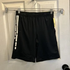 NWT All in Motion Boys Basketball Shorts Black Size L 12/14 Drawstring Pocket