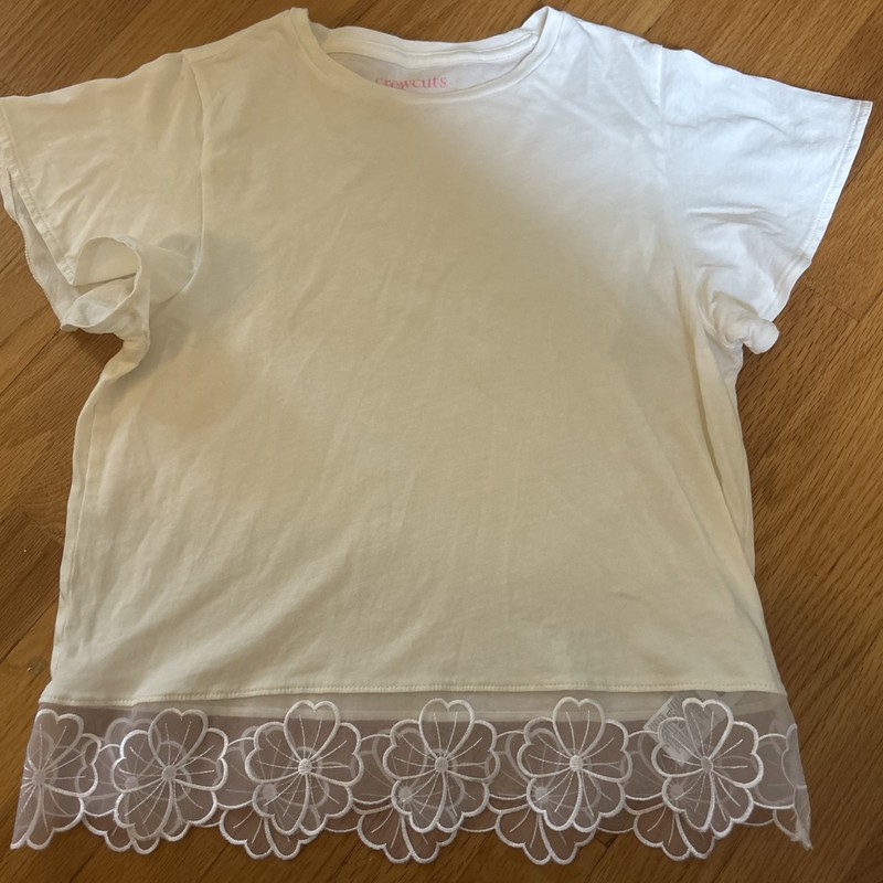 J Crew/Crewcuts Girls Cream Top With Floral Lace Bottom Size-12/14