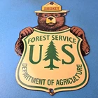 Vintage Smokey Bear Porcelain Sign - Forest Service Advertisement Prevent Sign