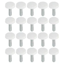 20pcs M4x14mm Knurled Thumb Screw Clamping Screw Knobs Grip Bolt Fasteners White