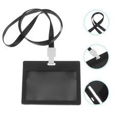3 Sets Plastic Lanyard Card Holder Clear for Protector Sleeves with