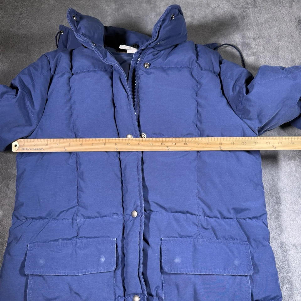Vintage Eddie Bauer Goose Down Long Parka Coat Women's L Blue Expedition USA - Image 3 of 4