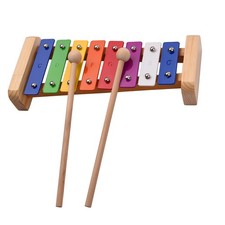 Wood Pine Xylophone 8-Note 3mm Colorful Aluminum Plate C Key Percussion Tod UYXC