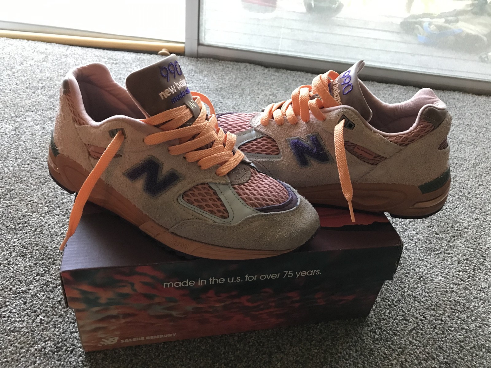 Size 10.5 - New Balance 990 V2 Made in USA x Salehe Bembury Sand Be The Time...