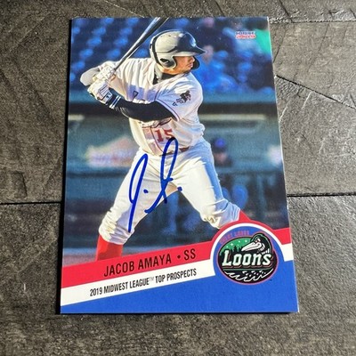 Jacob Amaya Signed IP Auto 2019 Choice Midwest League Top Prospects MILB