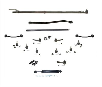 Drag Link Tie Rods Track Bar 14Pc Kit Fits for Jeep 87-90 Wrangler All Models