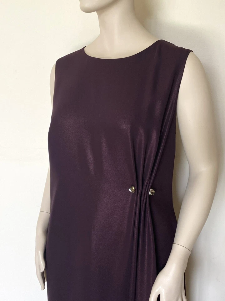 Vestido Lamè MARINA RINALDI, Roxo, Tamanho MR 31, 22W EUA, 54 DE, 60 IT - Imagem 4 de 4