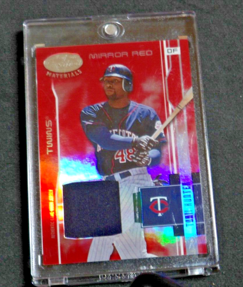 2003 Leaf Certified Materials - Torii Hunter #99 Mirror Red Materials /250 (MEM)