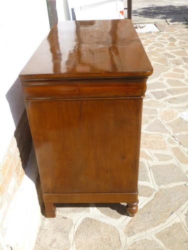Piccolo Comò Cappuccino 119cm TUTTO Noce 800 cassettone Luigi Filippo Restaurato - Foto 2 di 12