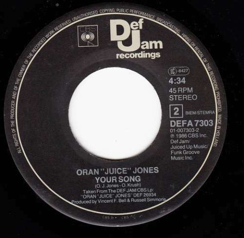 Oran "Juice" Jones* - The Rain 7" Single Vinyl Schallplatte 26019 - Picture 4 of 4