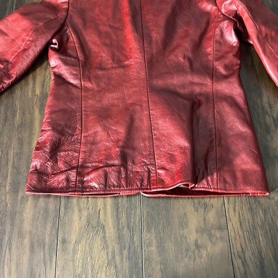 GAP Vintage 90s Deep Red Oxblood Genuine Leather Lined Jacket Size