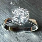 REAL Moissanite 2.00 CT Round Cut Women's Solitaire Ring 14K White Gold Plated — photo 2